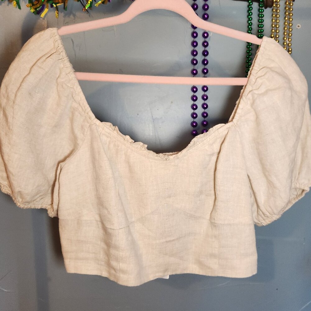 *NWT* A loves A - Linen Crop Top